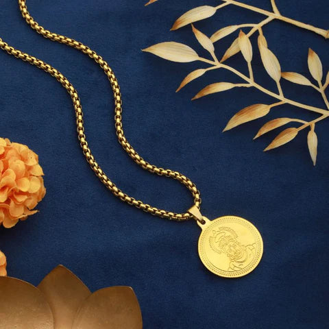 24K Gold Plated Hanuman Ji Coin Necklace