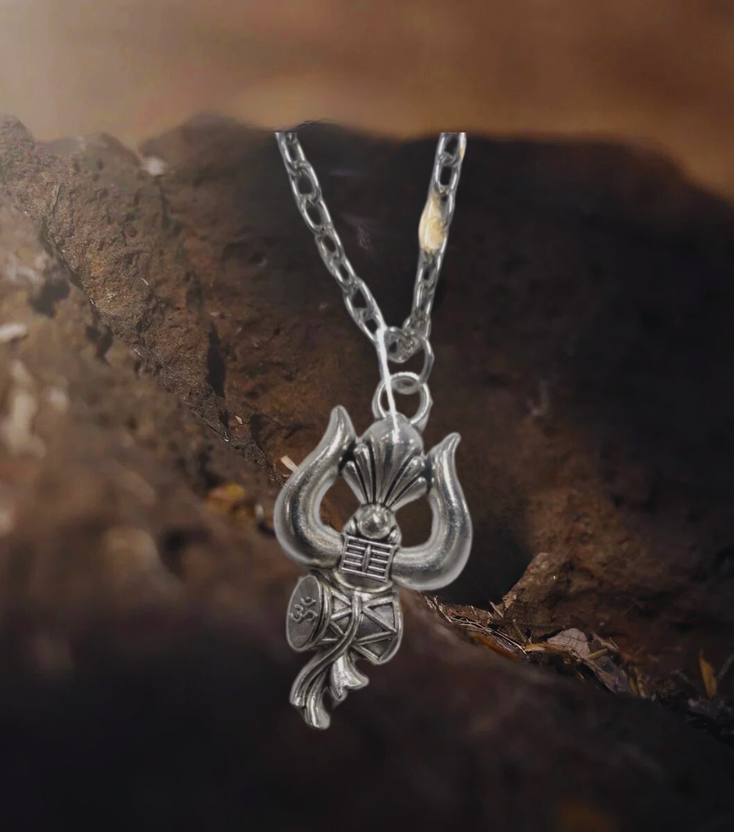 Lord Shiva Trishul With Damru Car Dashboard (Free Trishul Damru Pendant)