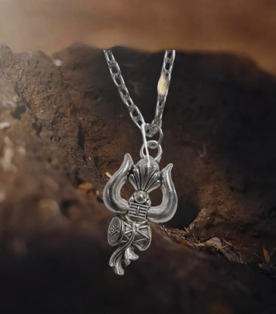 Lord Shiva Trishul With Damru Car Dashboard (Free Trishul Damru Pendant)
