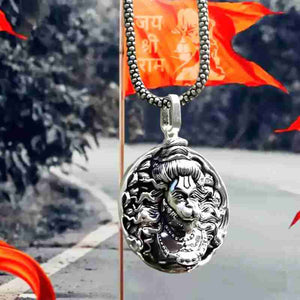 Hanuman ji Pendant with Silver Plated chain