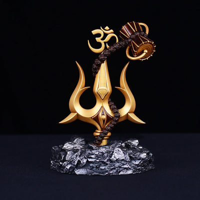 Lord Shiva Trishul With Damru Car Dashboard (Free Trishul Damru Pendant)